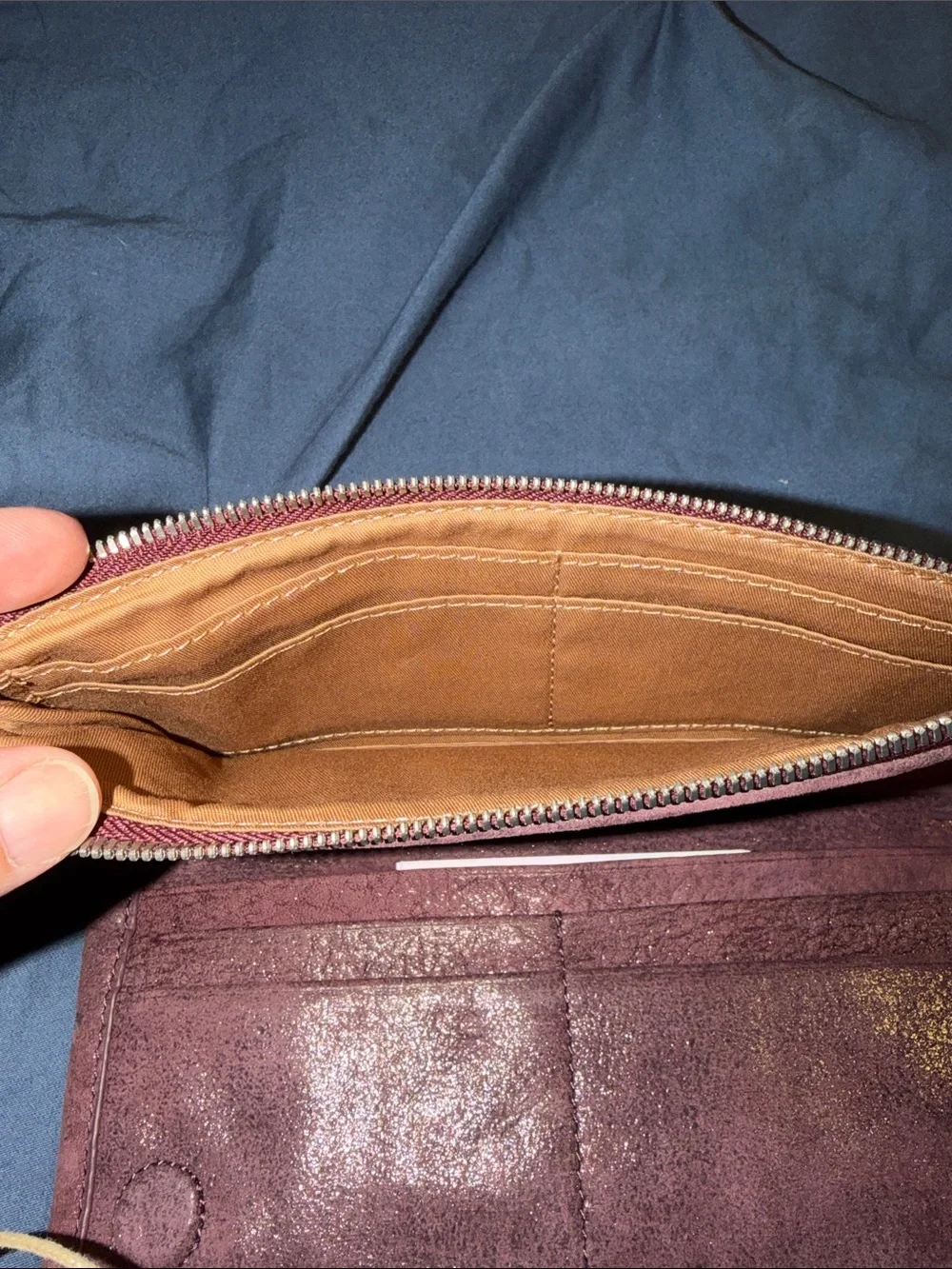 HOBO Bordeaux Plum Leather Wallet Clutch